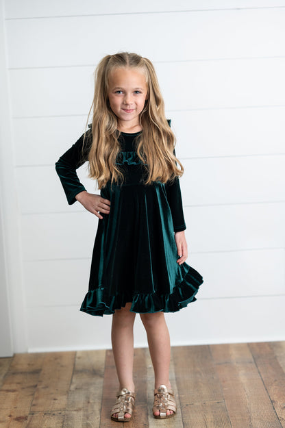 Emerald Green Velvet Dress