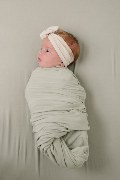 Sage Bamboo Stretch Swaddle
