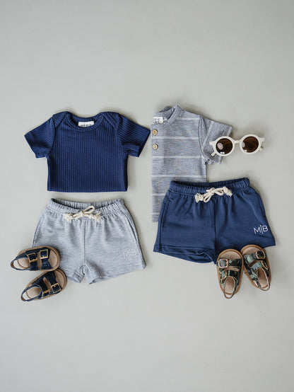 Navy Pocket Cotton Shorts