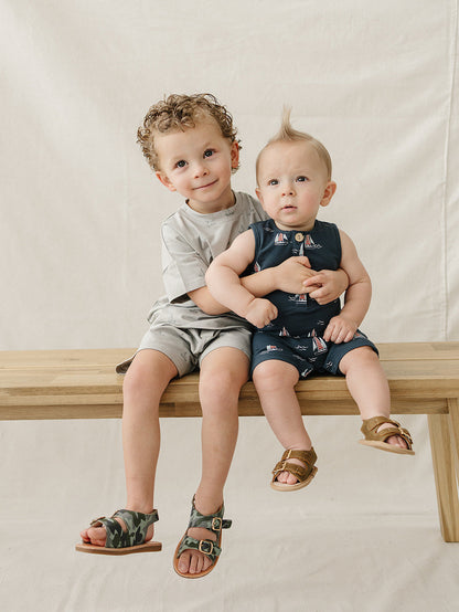 Sailboat Button Short Set