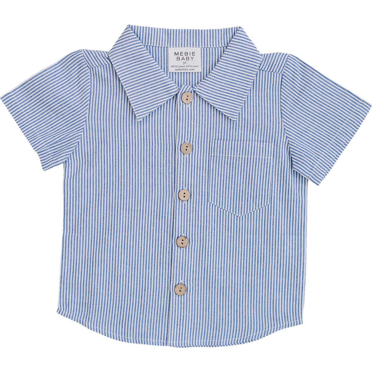 Blue Stripe Button Up Pocket Shirt