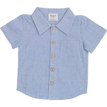 Blue Stripe Button Up Pocket Shirt