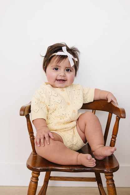 Yellow Cardigan Bloomer Set
