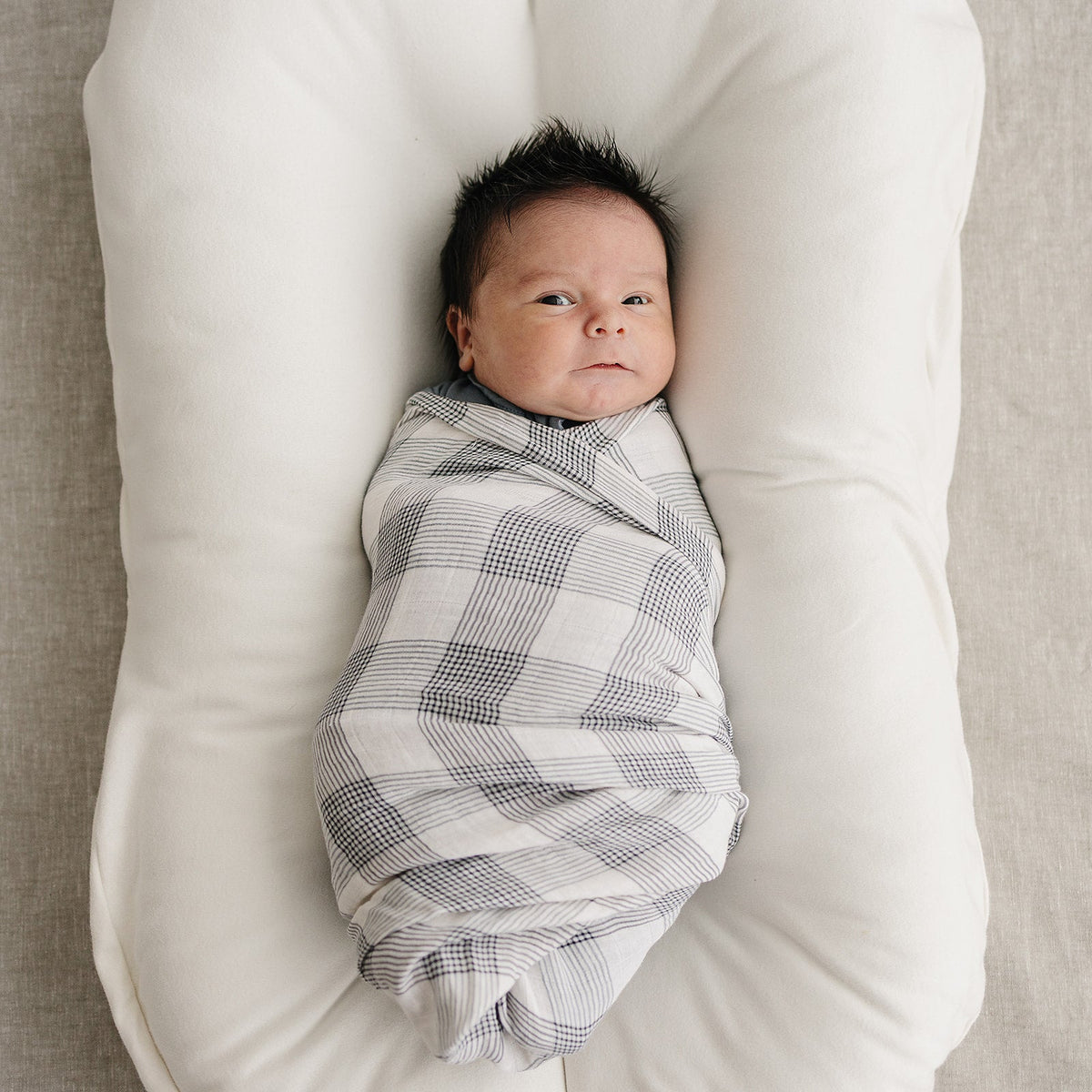 Coastal Plaid Muslin Swaddle Blanket