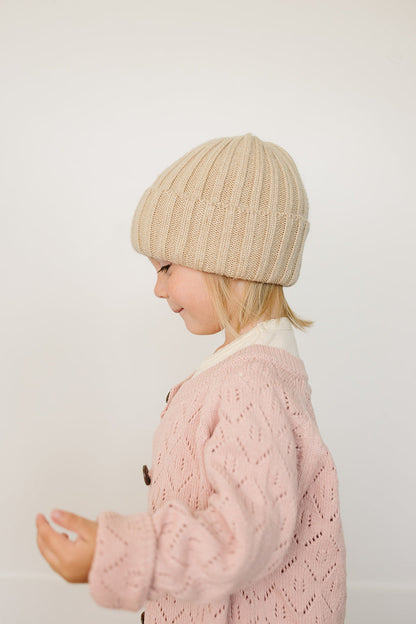 Tan Chunky Knit Beanie