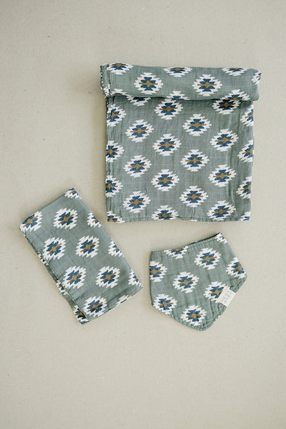 Southwest Aztec Muslin Burp Cloth