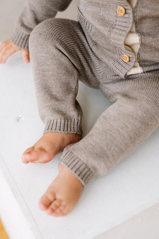 Heather Brown Merino Wool Baby Gift Set