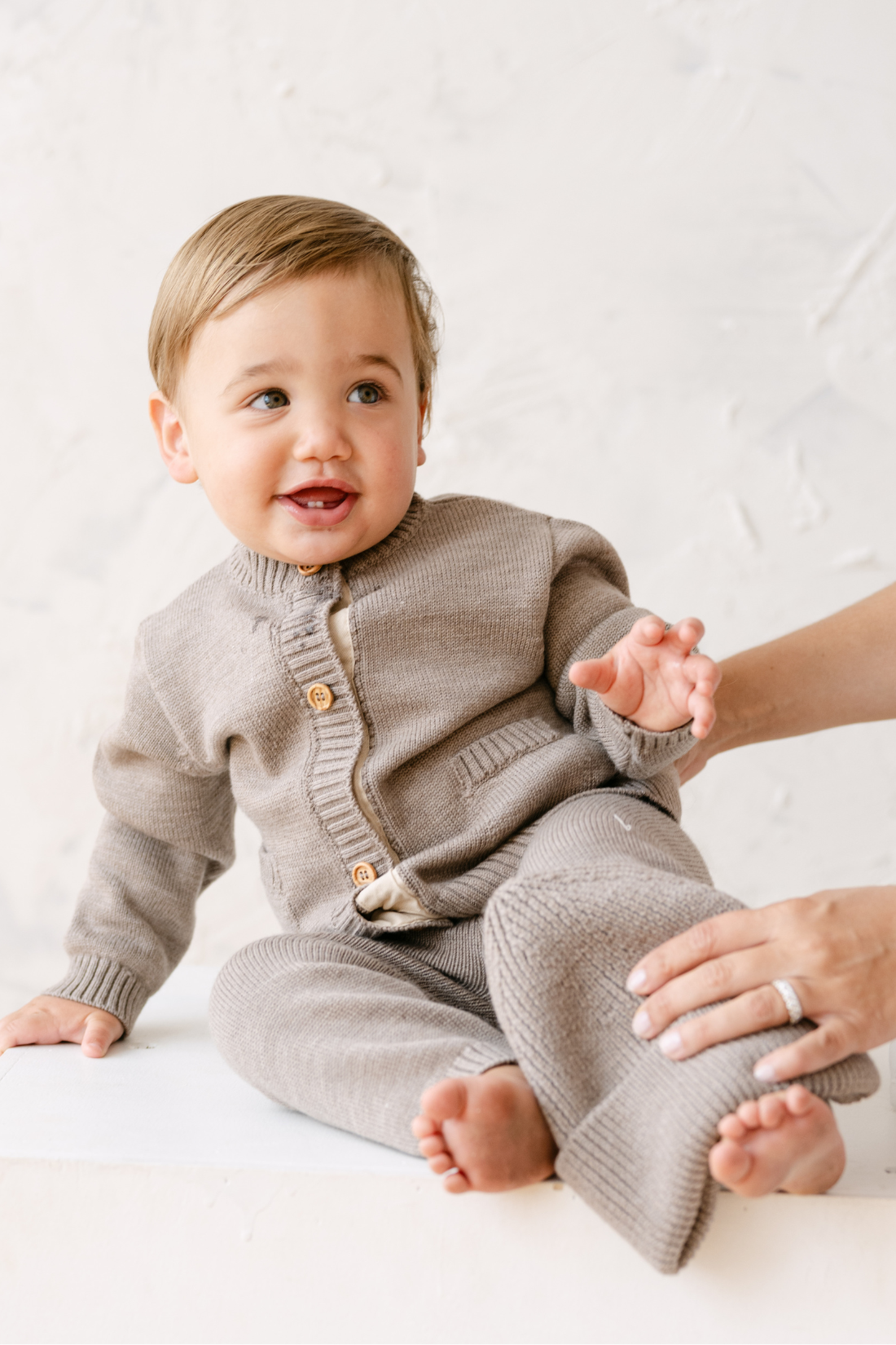 Heather Brown Merino Wool Baby Gift Set