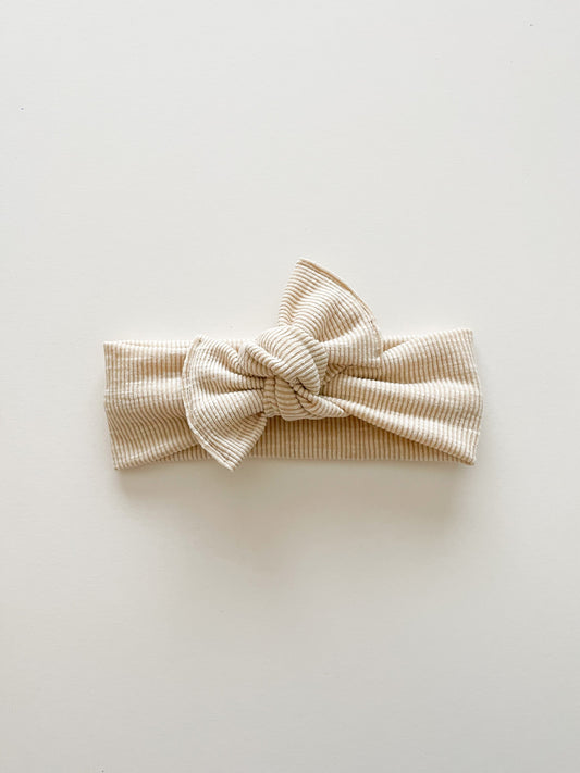 Champagne Ribbed Tie On Headwrap