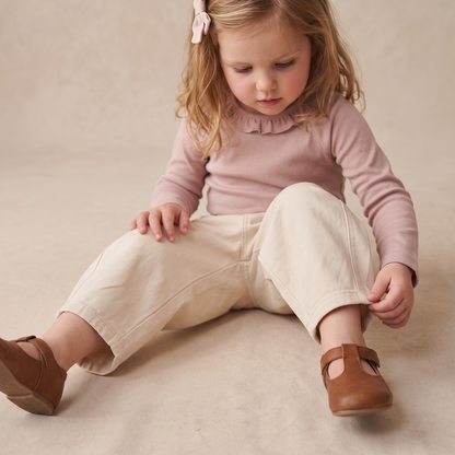 Organic Twill Barrel Pants - Oat