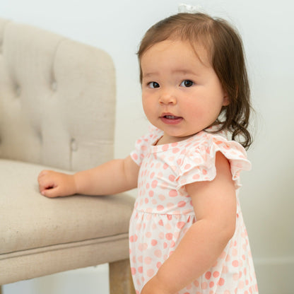 Pink Dot Ruffle Romper